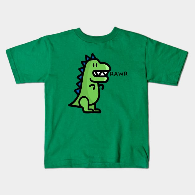 Rawr Kids T-Shirt by LittleBunnySunshine